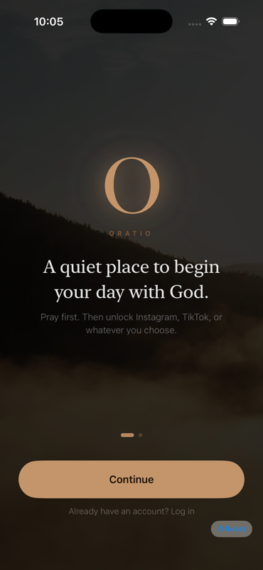 Oratio intro screen